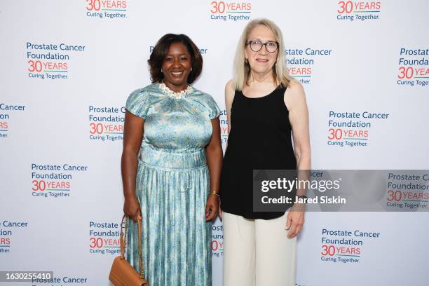 Esther Krofah and Lynn Goldman attend The Prostate Cancer Foundation's 2023 Annual Hamptons Gala at Parrish Art Museum on August 26, 2023 in Water...