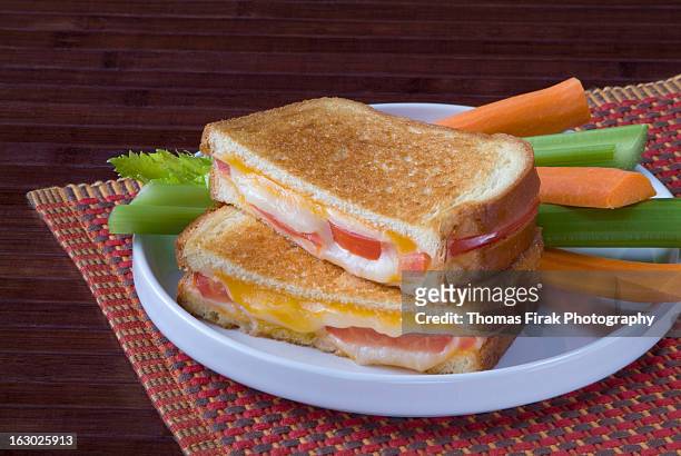grilled ham_cheese and tomato sandwich -  firak stock pictures, royalty-free photos & images