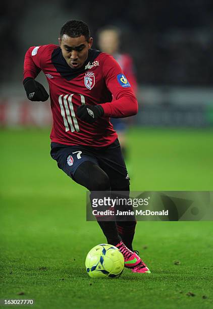 Dimitri Payet of Lille in action during the Ligue 1 match between LOSC Lille Metropole v FC Girondins de Bordeaux at the Grand Stade Lille-Metropole...