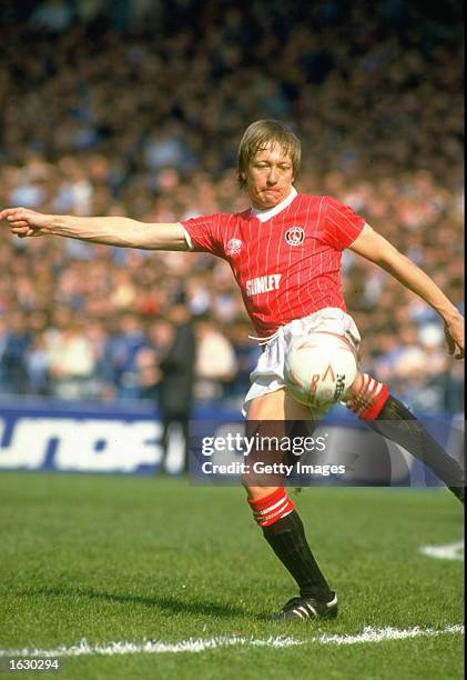 Alan Curbishley of Charlton Athletic in action during a Canon League Division Two match against Manchester City at Maine Road in Manchester, England....