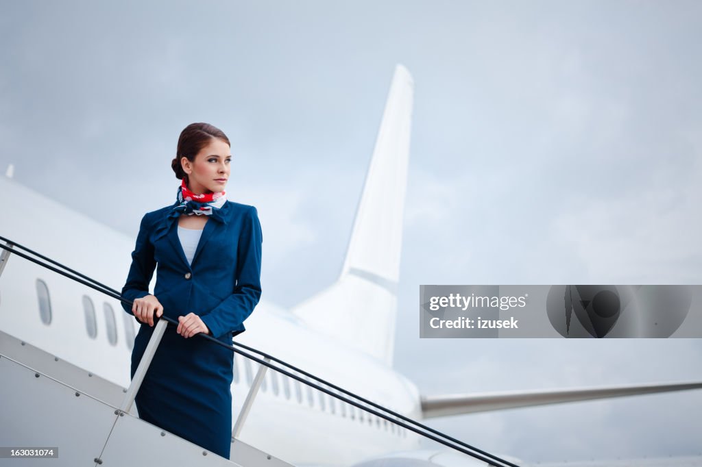 Belle hôtesse de l'air