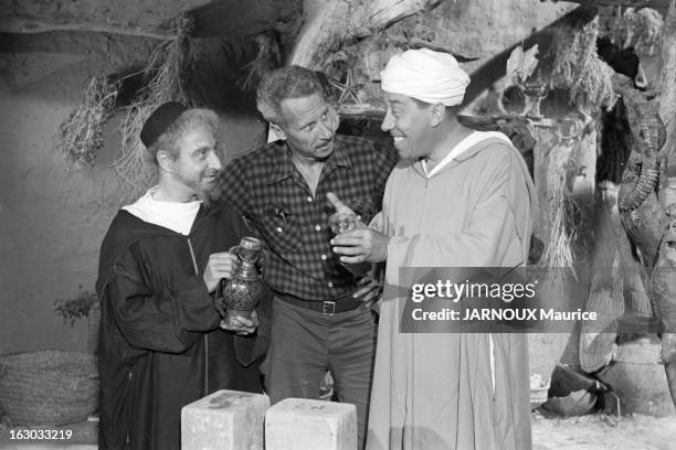 Shooting Of The Film 'Ali Baba Et Les Quarante Voleurs' With Fernandel. Le 100ème film de FERNANDEL, tourné à Taroudant dans le sud marocain.