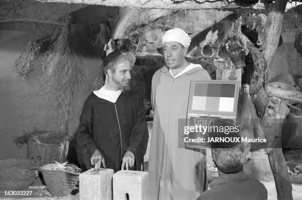 Shooting Of The Film 'Ali Baba Et Les Quarante Voleurs' With Fernandel. Le 100ème film de FERNANDEL, tourné à Taroudant dans le sud marocain.