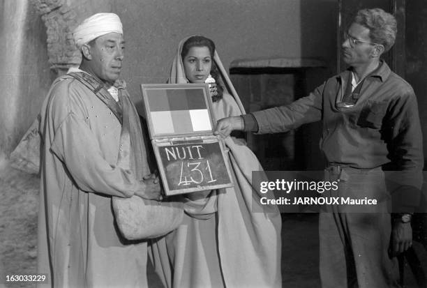 Shooting Of The Film 'Ali Baba Et Les Quarante Voleurs' With Fernandel. Le 100ème film de FERNANDEL, tourné à Taroudant dans le sud marocain.