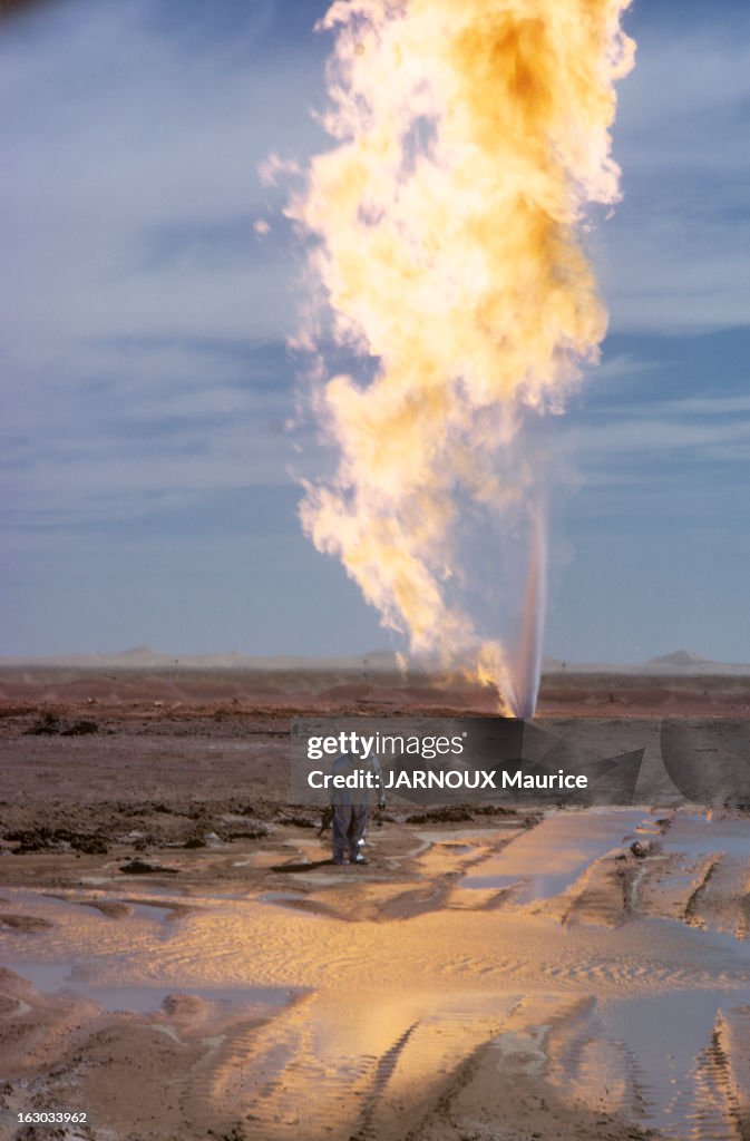 The Fire Of The Oil Well Of Gassi-Touil In The Sahara