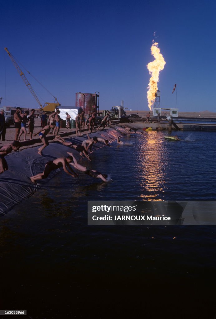 The Fire Of The Oil Well Of Gassi-Touil In The Sahara