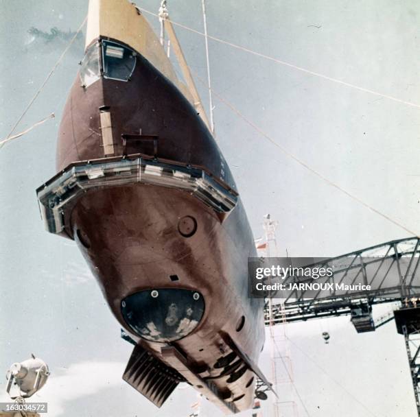 The Bathyscaphe Archimedes. Fosse de Porto Rico- mars 1965- L'expédition du bathyscaphe de la marine française 'Archimede' dans les plus profondes...