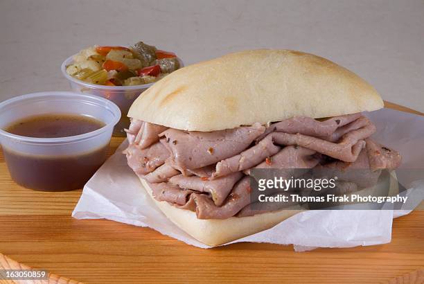 italian roast beef sandwich -  firak stock pictures, royalty-free photos & images