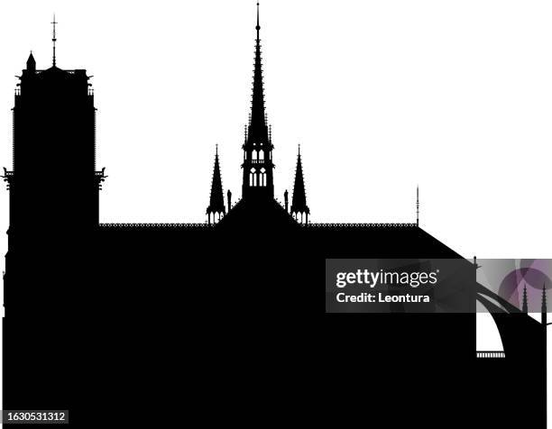 notre dame, paris - notre dame stock illustrations