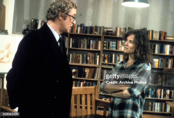Michael Caine talks with Barbara Hershey in a scene from the film 'Hannah And Her Sisters', 1986.