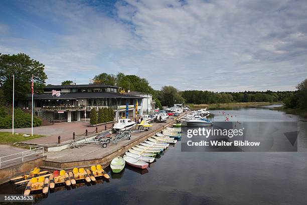 tallinn, pirita river rowboat rental and cafes - pirita stock pictures, royalty-free photos & images