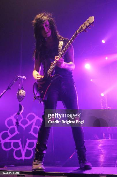 Jeremy "Jinxx" Ferguson of BlackVeilBride performs on stage as part of the Kerrang! Tour at Brixton Academy on February 15, 2013 in London, England.