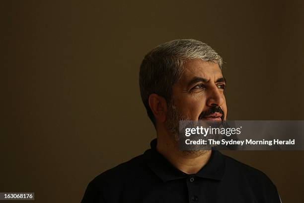 Leader of Hamas Khalid Mishal, is seen after a workout at a friend's private gym on February 5, 2013 in Doha, Qatar. .