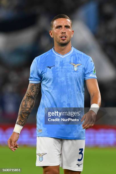 Luca Pellegrini of S.S. Lazio during the 2nd day of the Serie A Championship between S.S. Lazio - Genoa C.F.C on August 27, 2023 at the Olympic...