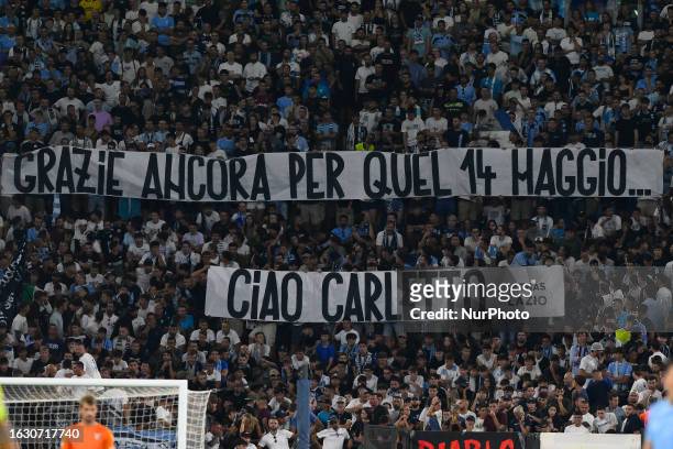 Supporters of S.S. Lazio during the 2nd day of the Serie A Championship between S.S. Lazio - Genoa C.F.C on August 27, 2023 at the Olympic Stadium in...