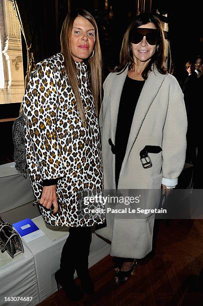 Anna Dello Russo and Carine Roitfeld attend the Stella McCartney Fall/Winter 2013 Ready-to-Wear show as part of Paris Fashion Week on March 4, 2013...