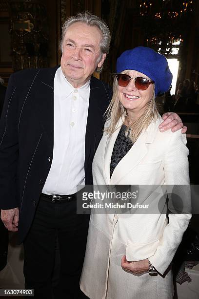 Twiggy and her husband Leigh Lawson attend the Stella McCartney Fall/Winter 2013 Ready-to-Wear show as part of Paris Fashion Week on March 4, 2013 in...