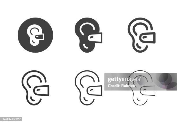 illustrations, cliparts, dessins animés et icônes de icônes de bouchons d’oreille - multi series - boule quies