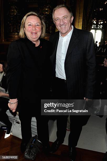 Maryvonne Pinault and François-Henri Pinault attend the Stella McCartney Fall/Winter 2013 Ready-to-Wear show as part of Paris Fashion Week on March...