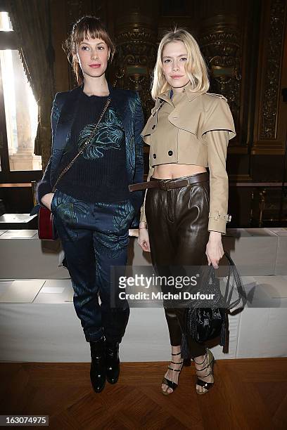 Elettra Rossellini Wiedemann and Elena Perminova attend the Stella McCartney Fall/Winter 2013 Ready-to-Wear show as part of Paris Fashion Week on...