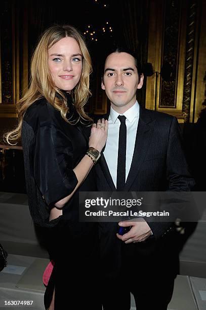 Solveig Karadottir and her husband Dhani Harrison attend the Stella McCartney Fall/Winter 2013 Ready-to-Wear show as part of Paris Fashion Week on...