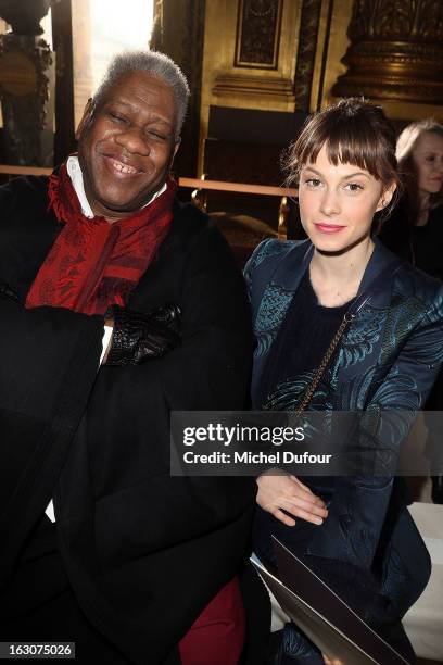Andre Leon Taley and Elettra Rossellini Wiedemann attend the Stella McCartney Fall/Winter 2013 Ready-to-Wear show as part of Paris Fashion Week on...