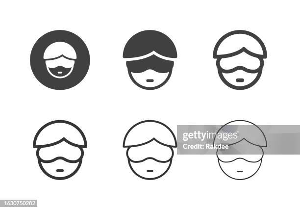 sleep mask icons - multi series - menswear stock illustrations