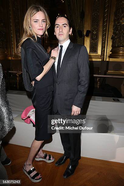 Solveig Karadottir and Dhani Harrison attend the Stella McCartney Fall/Winter 2013 Ready-to-Wear show as part of Paris Fashion Week on March 4, 2013...