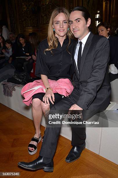 Solveig Karadotti and Dhani Harrison attend the Stella McCartney Fall/Winter 2013 Ready-to-Wear show as part of Paris Fashion Week on March 4, 2013...