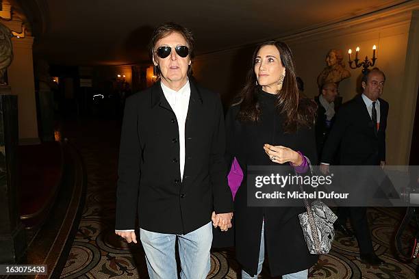 Sir Paul McCartney and Nancy Shevell attend the Stella McCartney Fall/Winter 2013 Ready-to-Wear show as part of Paris Fashion Week on March 4, 2013...