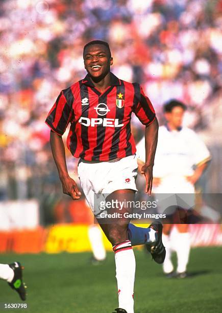 Marcel Desailly of AC Milan in action during a Serie A match against Parma AC at the Ennio Tardini Stadium in Parma, Italy. \ Mandatory Credit:...