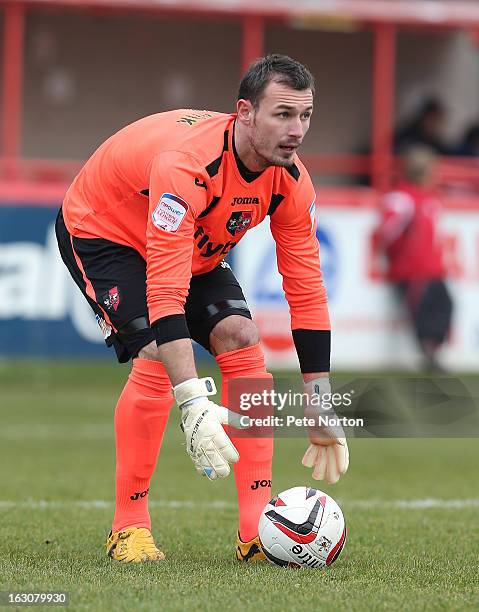 Artur Krysiak of Exeter City in action during the npower League Two match between Exeter City and Northampton Town at St James's Park on March 2,...