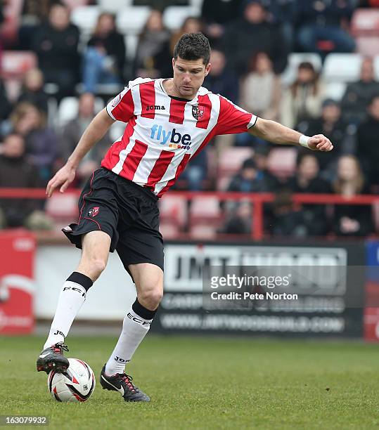 Pat Baldwin of Exeter City in action during the npower League Two match between Exeter City and Northampton Town at St James's Park on March 2, 2013...