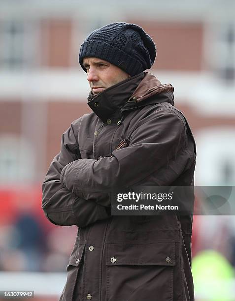 Exeter City manager Paul Tisdale looks on during the npower League Two match between Exeter City and Northampton Town at St James's Park on March 2,...