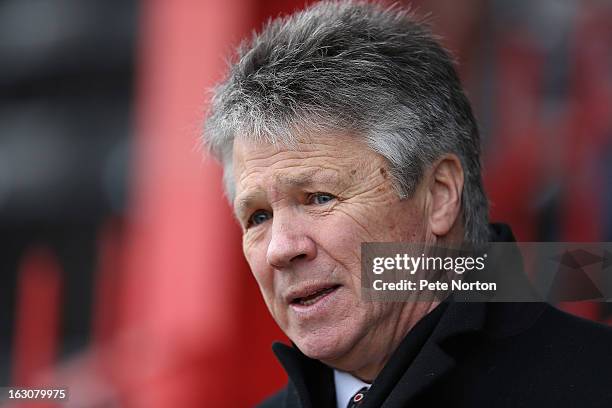 Exeter City Director of Football Steve Perryman looks on prior to the npower League Two match between Exeter City and Northampton Town at St James's...