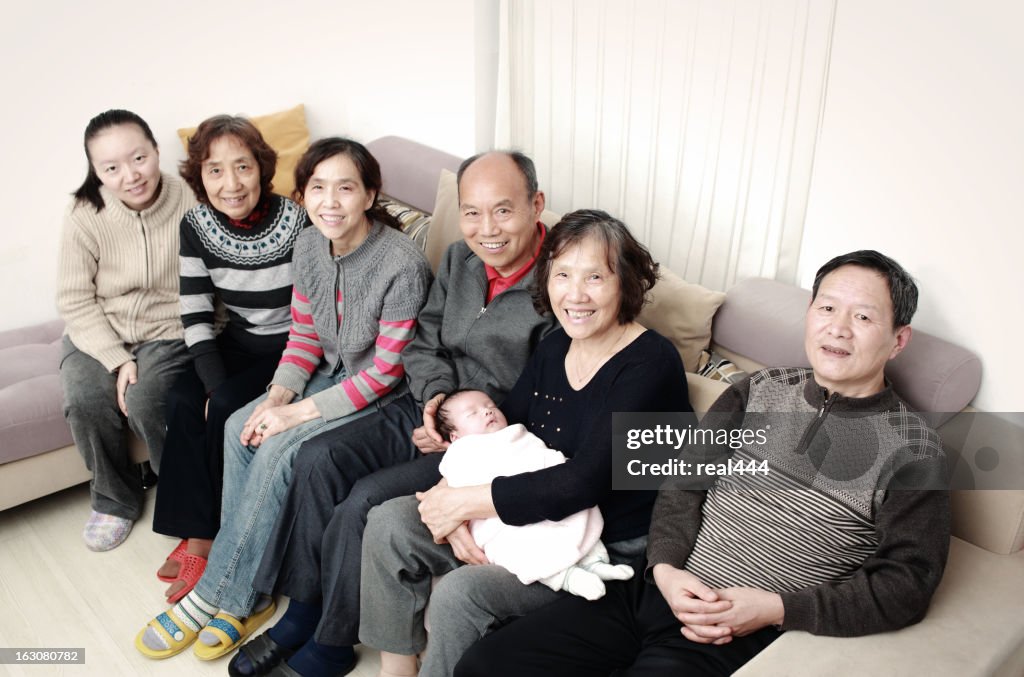 Happy Asian family