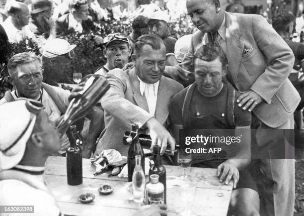 Picture released on July 4, 1937 of Belgian racing cyclist Sylvere Maes, winner of the 5th stage Lons-le-Saunier-Champagnole of the Tour de France.