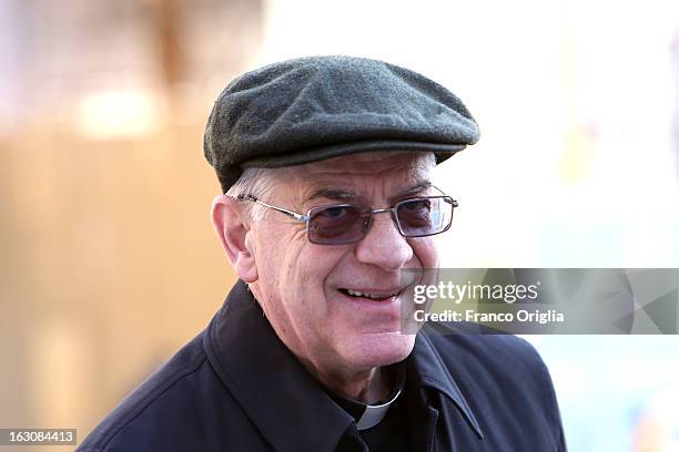 Pope's spokesman father Federico Lombardi arrives at the Paul VI hall for the opening of the Cardinals' Congregations on March 4, 2013 in Vatican...