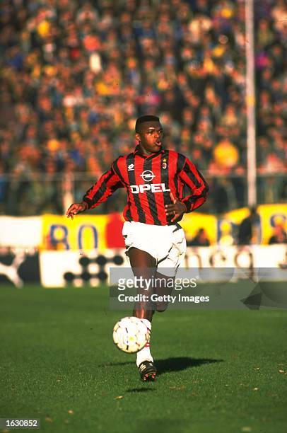 Marcel Desailly of AC Milan in action during a Serie A match against Parma AC in Parma, Italy. The match ended in a 0-0 draw. \ Mandatory Credit:...