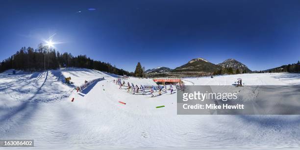 General view during the Men's 50Km Cross Country Mass Start at the FIS Nordic World Ski Championships on March 3, 2013 in Val di Fiemme, Italy.