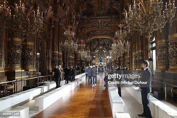 Internal view of the Stella McCartney Fall/Winter 2013 Ready-to-Wear show as part of Paris Fashion Week on March 4, 2013 in Paris, France.