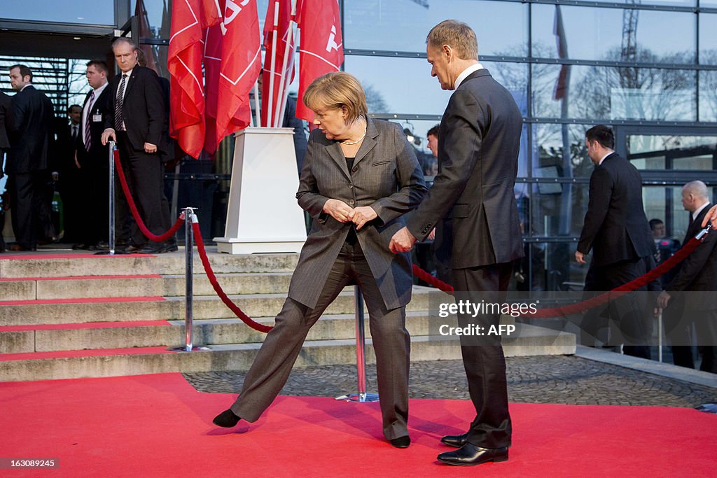 GERMANY-POLAND-IT-TELECOM-INTERNET-CEBIT-MERKEL-TUSK