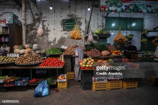 View of Al Zawiya Bazaar as daily life continues in Gaza City, Gaza on August 29, 2023.