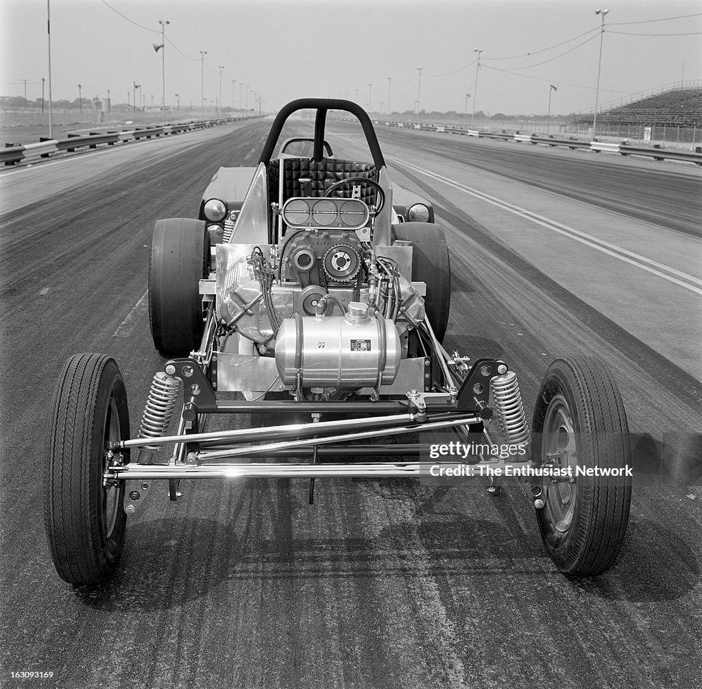 Jack Chrisman "Big Red" Super Cyclone Roadster Mercury Comet Funny Car Test - Irwindale Raceway