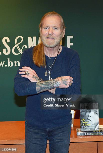 Singer/songwriter Gregg Allman of The Allman Brothers Band promotes the release of his memoir "My Cross To Bear" at Barnes & Noble, 5th Avenue on...