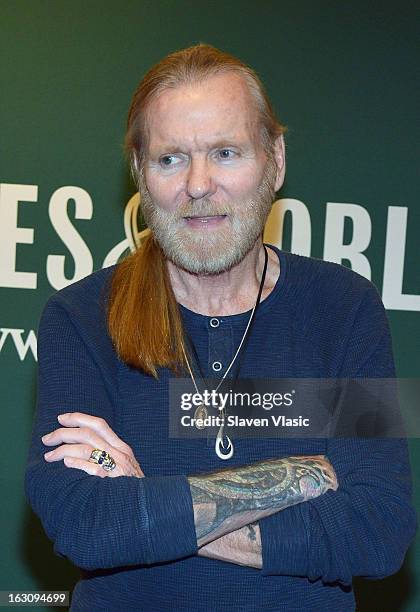 Singer/songwriter Gregg Allman of The Allman Brothers Band promotes the release of his memoir "My Cross To Bear" at Barnes & Noble, 5th Avenue on...