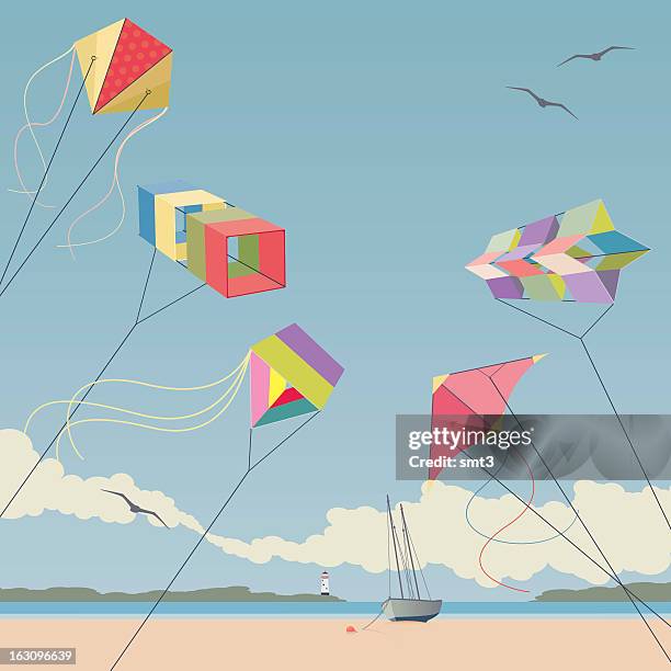 kites - kite toy stock illustrations