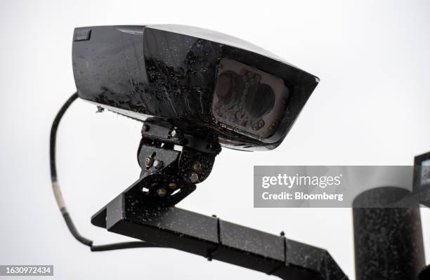 Vandalized surveillance camera in the newly expanded Ultra Low Emission Zone in the Bexleyheath district of London, UK, on Tuesday, Aug. 29, 2023....