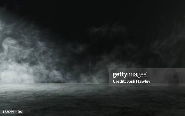 dark concrete floor and wall background - smoke black background stock-fotos und bilder