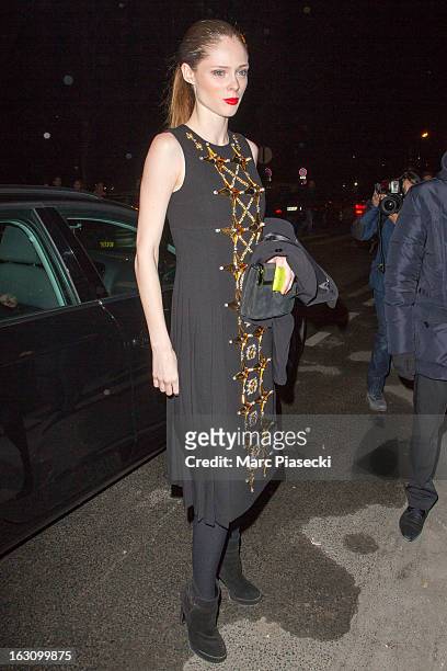 Coco Rocha arrives to attend the 'Saint Laurent' Fall/Winter 2013 Ready-to-Wear show as part of Paris Fashion Week on March 4, 2013 in Paris, France.